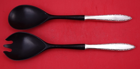 Salad Serving Set w/ black plastic  11